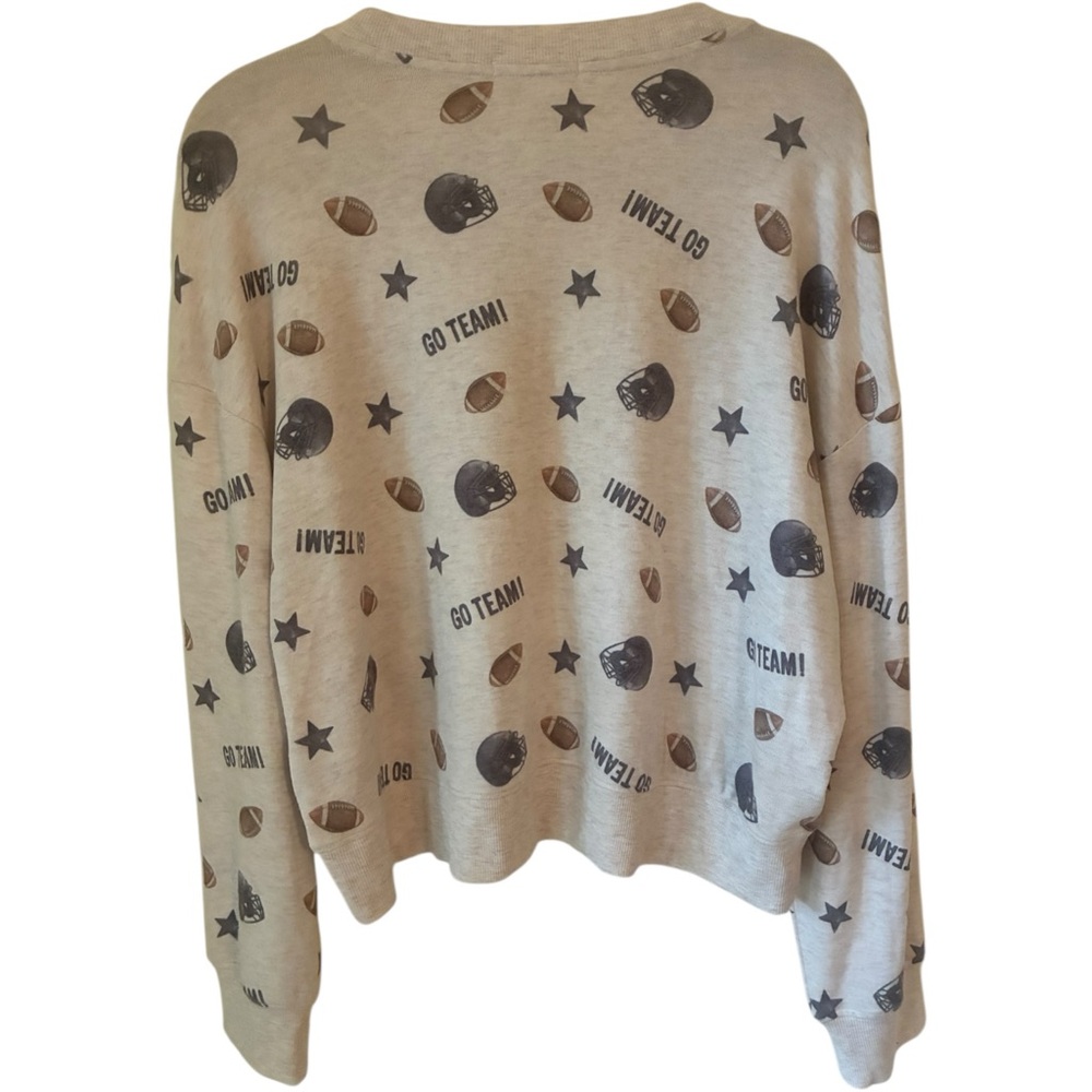 NWT Z Supply Football Star Long Sleeve Top Heather Linen Size M - Picture 2 of 6